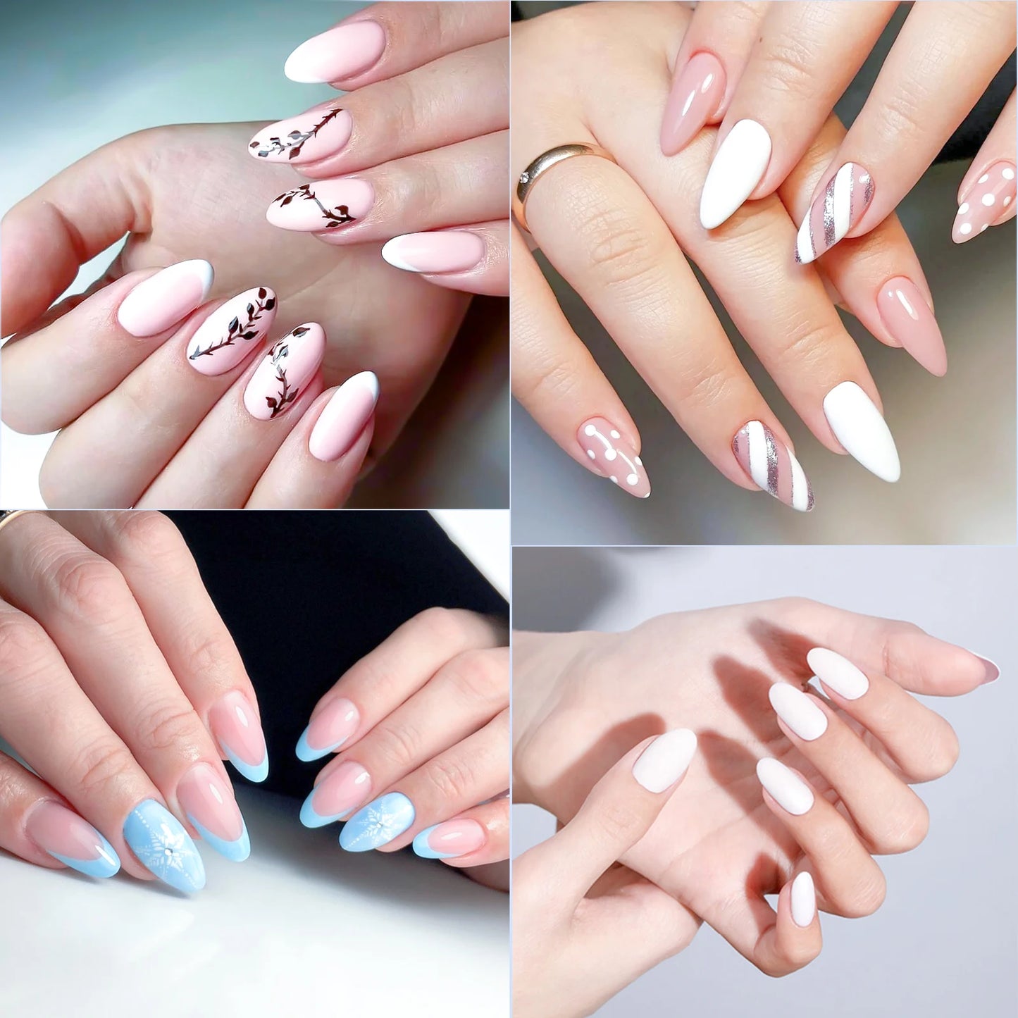 240 Stuks Korte Ovale Kunstnagels – Zachte Gel, Volledige Dekking